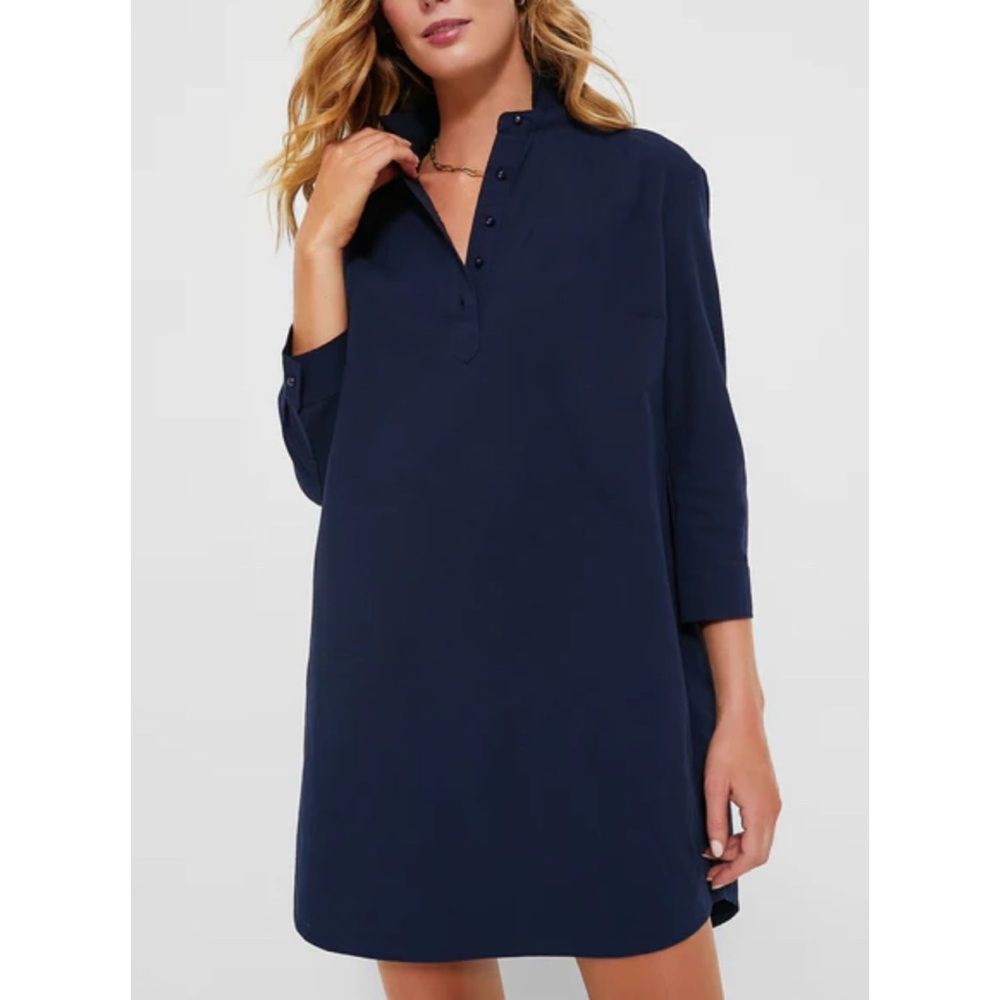 Tuckernuck POMANDER PLACE NWT French Navy Polly Shirt Dress Women’s Size XS - Picture 2 of 11